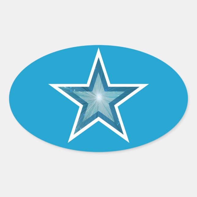 Blue Star oval adesivo azul (Frente)