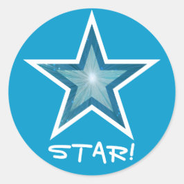 Blue Star 'STAR' - etiqueta redonda azul