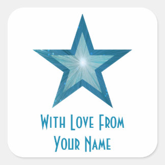 Blue Star 'With Love From'' - etiqueta branca
