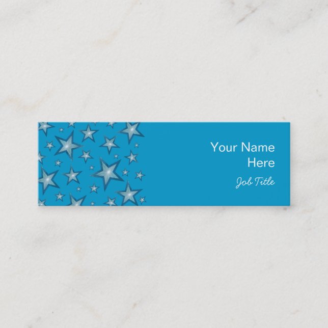 Blue Stars cartão de visita branco magro (Frente)