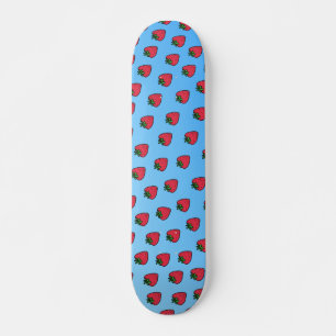 Blue Strawberry Vaporwave Designer Skateboard