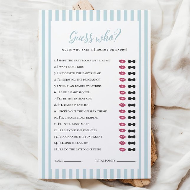 Blue Strike Chá de fraldas adivinha quem jogo (Criador carregado)