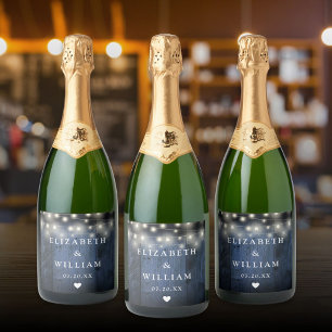 Blue String Luzes Rustic Wood Boho Barn Casamento