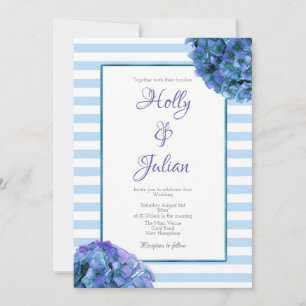 Blue Stripe e Convite para Casamento Floral