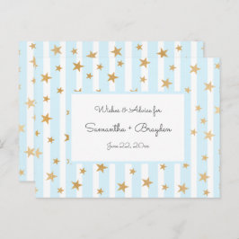 Blue Stripes Estrelas Douradas Cartões de Chá de f