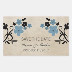 Blue Sweet Vintage Floral Guarde os adesivos