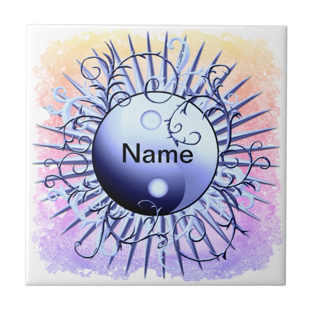 Blue Swirl Yin Yang  (Frente)