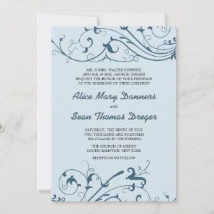 Blue Swirls - convites para casamento