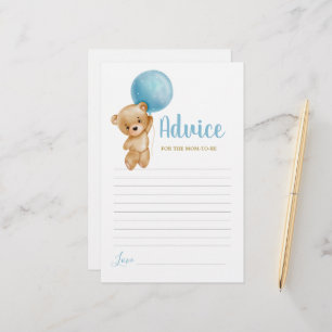 Blue Teddy Bear Advise para a mamãe ficar com car