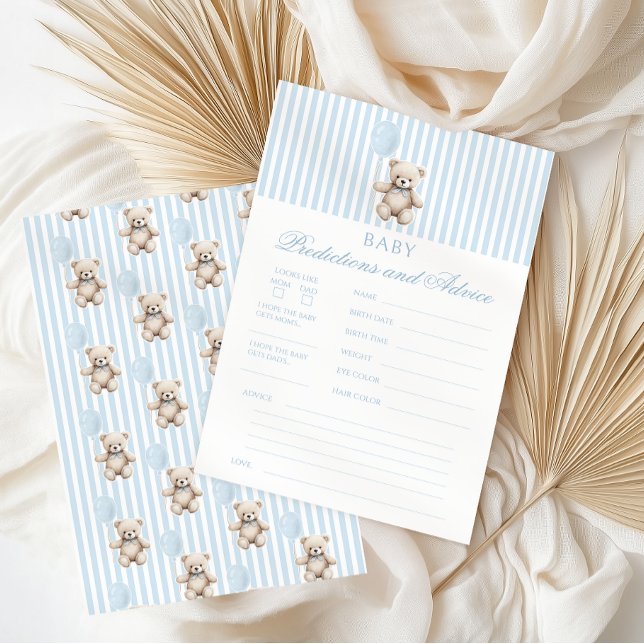 Blue Teddy Bear Baby Shower Predictions and Advice (Criador carregado)