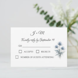 Blue Thistle Scottish Simple Wedding RSVP