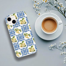 Blue Tile French Country Lemon Pattern