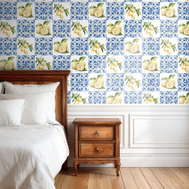 Blue Tile French Country Lemon Pattern
