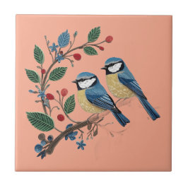 Blue tit birds on a vine Quilling design