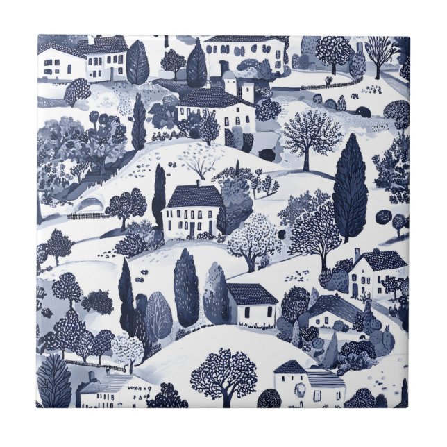 Blue Toile Countryside Scene (1) (Frente)