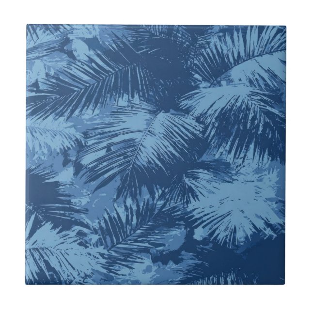 Blue Tropical Palm Leaf (Frente)