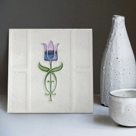 Blue Tulip Wall Decor Art Nouveau Art Deco Gibbons
