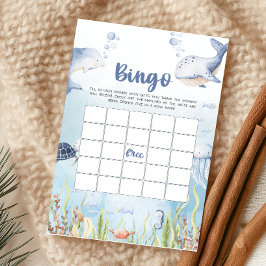 Blue Under the Sea Baby Shower Bingo Game