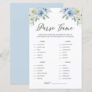 Blue Watercolor Floral O que há no Jogo da Bolsa