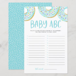 Blue Watercolor Rosquinha Baby ABC Chá de fraldas