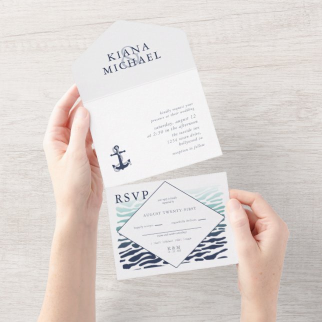 Blue Wave Anchor Wedding ID836 (Tearaway)