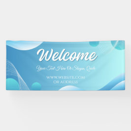 Blue White Gradient Modern Welcome Event Display