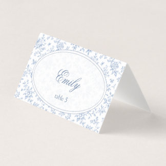 Blue & White Vintage Floral Wedding card 二つ折りカード