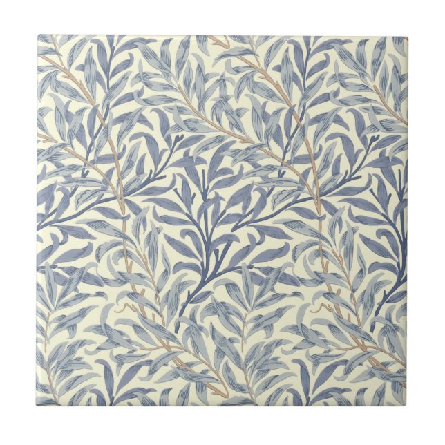 Blue Willow Bough (por William Morris) Azulejo cer (Frente)