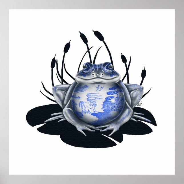 Blue Willow Bull Frog Poster (Frente)