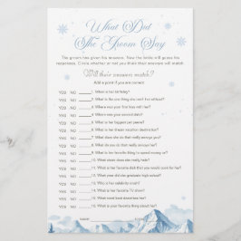 Blue Winter Bridal Shower What Did the Groom Say 