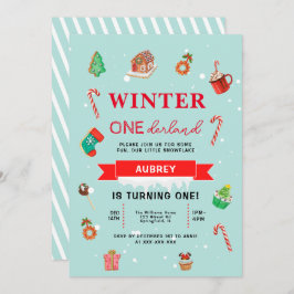 Blue Winter Onederland Primeiro Convite de Anivers