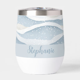 Blue Winter Snowfall Wave Personalized Pattern