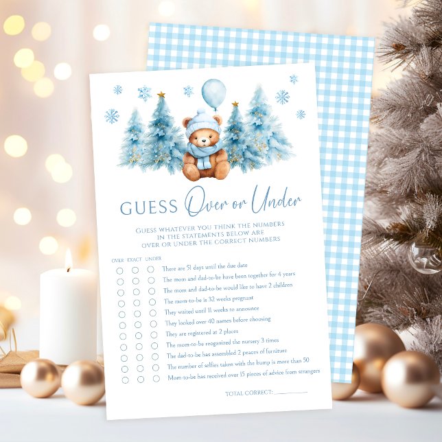 Blue Winter Teddy Bear Sobre ou Sob Jogo (Criador carregado)