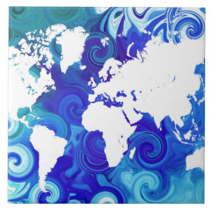 Blue World Map Design 267