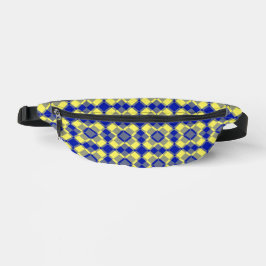Blue Yellow Checker Argyle Pattern