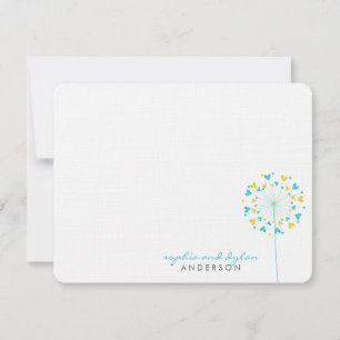 Blue Yellow Dandelions Adora Cartões de agradecime