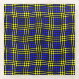 Blue Yellow Plaid Checker Seamless Pattern