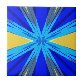Blue Yellow Winter Christmas Xmas Star Starburst