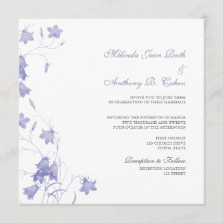 Bluebells - convite quadrado do casamento da