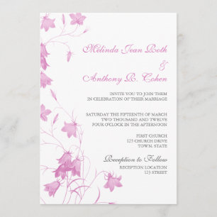 Bluebells - convite violeta do casamento 5x7