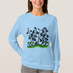 Bluebells na camisa longa da Capa das mulheres