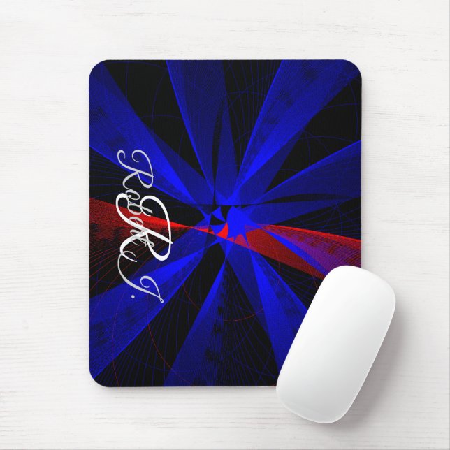 Blueberry Color Abstract Geometric Mouse Pad (Com mouse)
