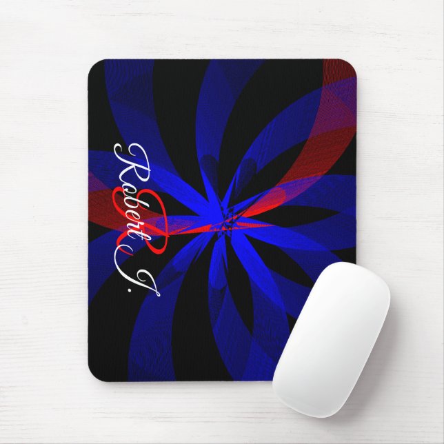 Blueberry Color Center Geometric Accent Mouse Pad (Com mouse)