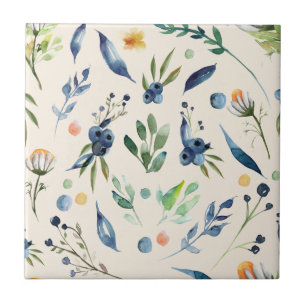 Blueberry e Daisy - Imagem clara sem costura