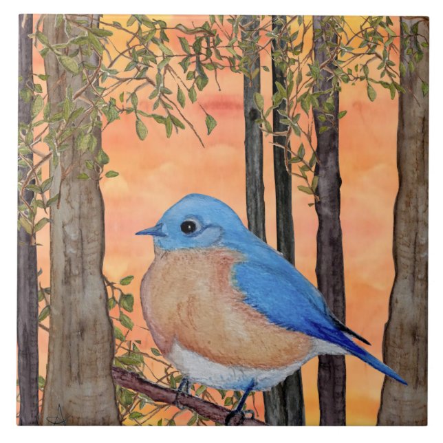 Bluebird Ceramic Tile, Large (Frente)