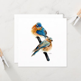 Bluebird Pair Linda Watercolor