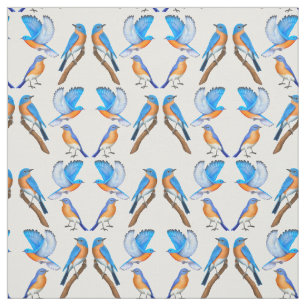 Bluebirds do tecido da felicidade