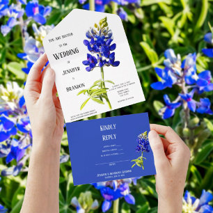 Bluebonnet Floral em Branco, Casamento