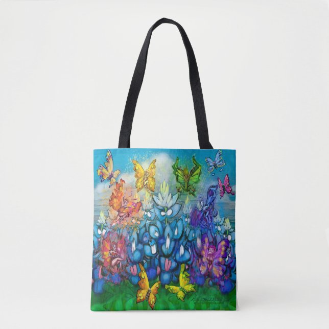 Bluebonnets Arco-íris de Faeries Tote Bag (Frente)