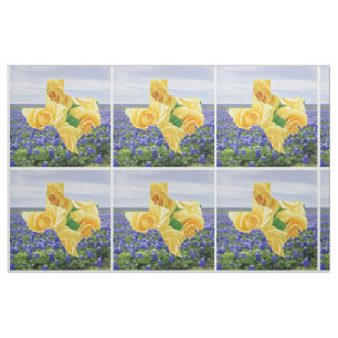 Bluebonnets de Texas e tecido do rosa amarelo